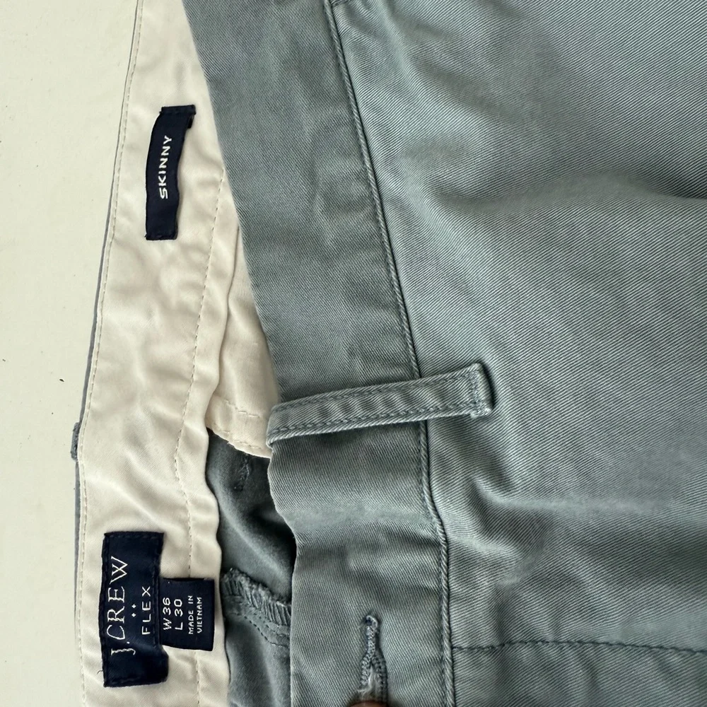 J. Crew Skinny-fit pant 36 x 30 Sage Chino AN792